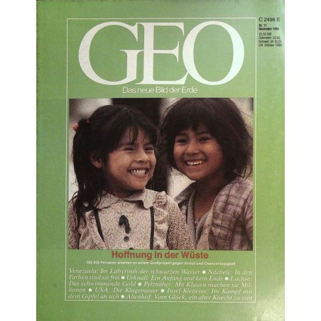 Geo Nr. 11 / November 1988 - Hoffnung in der Wüste