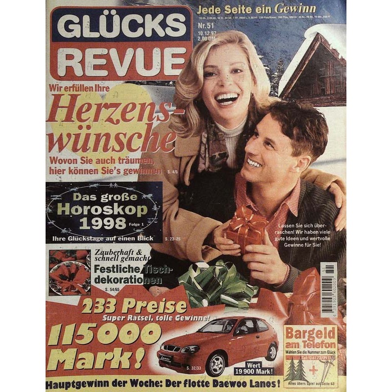 Glücks Revue Nr. 51 / 10 Dezember 1997 - Herzens-Wünsche!