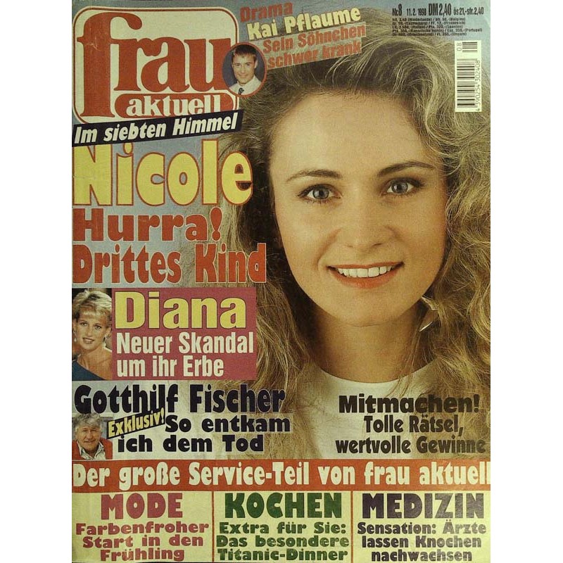 frau aktuell Nr.8 / 11 Februar 1998 - Nicole drittes Kind