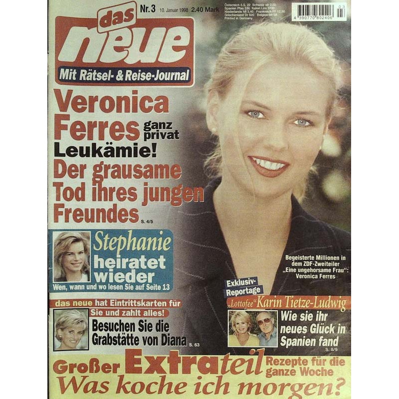 Das neue Nr.3 / 10 Januar 1998 - Veronica Ferres privat