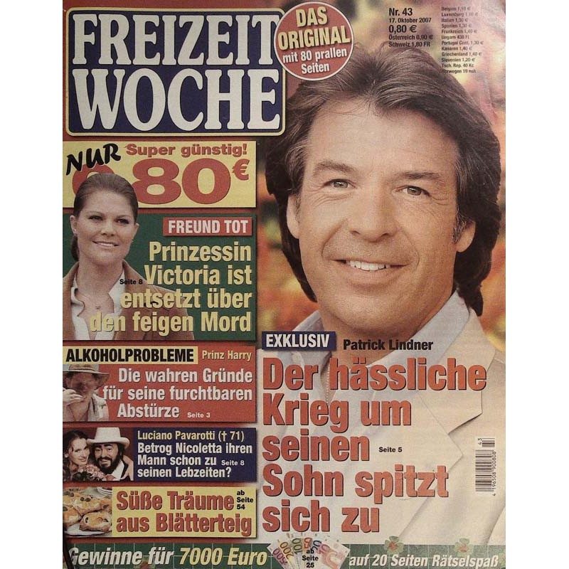 Freizeit Woche Nr.43 / 17 Oktober 2007 - Patrick Lindner