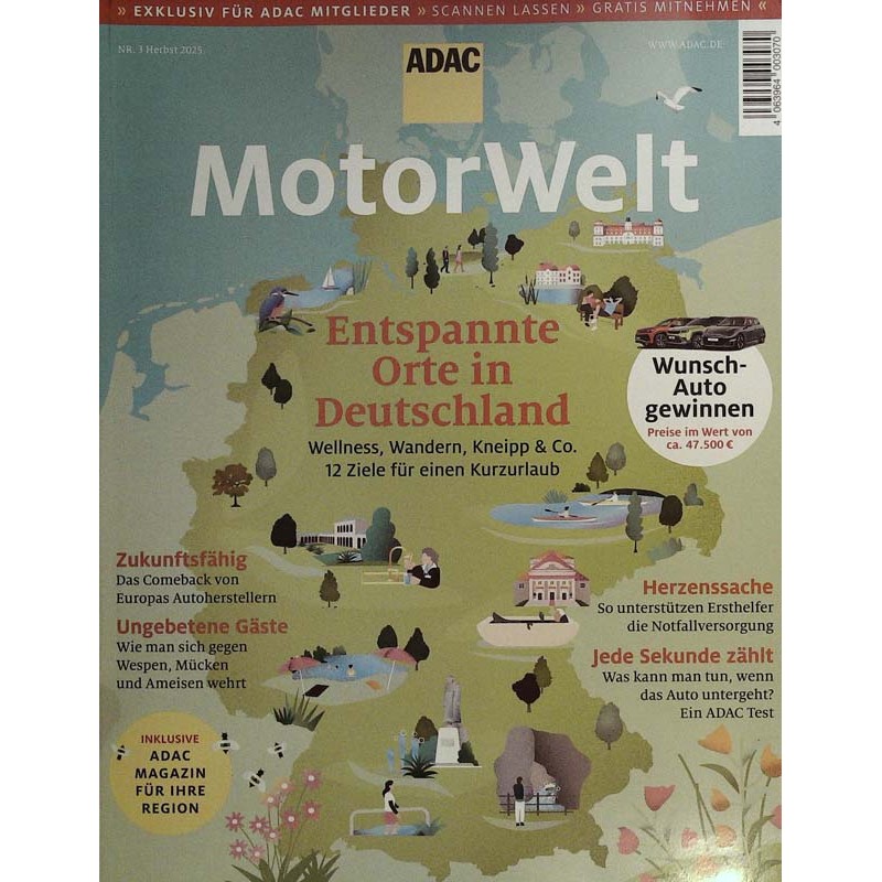 ADAC Motorwelt Nr. 1 Herbst 2025 - Entspannte Orte in Deutschland