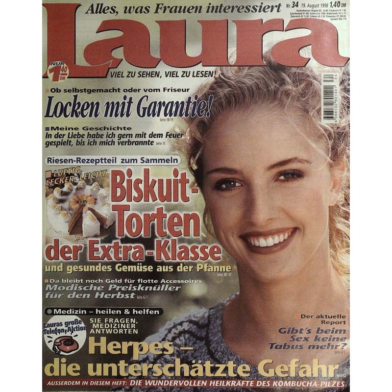 Laura Nr.34 / 19 August 1998 - Herpes die unterschätzte Gefahr