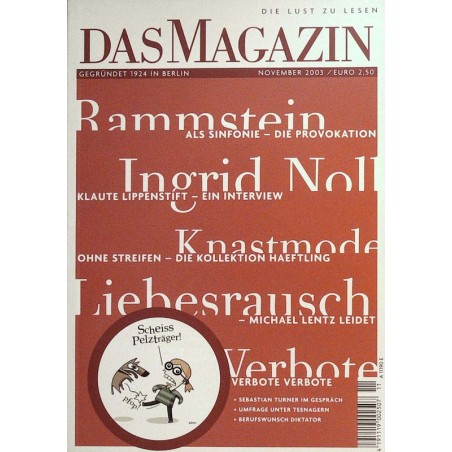 Das Magazin Heft 11 / November 2003 - Rammstein