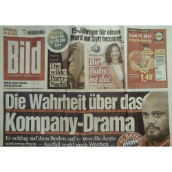 Bildzeitung Mittwoch, 28 Oktober 2026 - Kompany Drama
