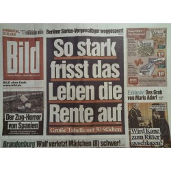 Bildzeitung Donnerstag, 29 Oktober 2026 - Die Rente frisst!