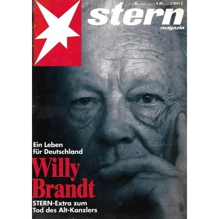 stern Heft Nr.43 / 15 Oktober 1992 - Willy Brandt