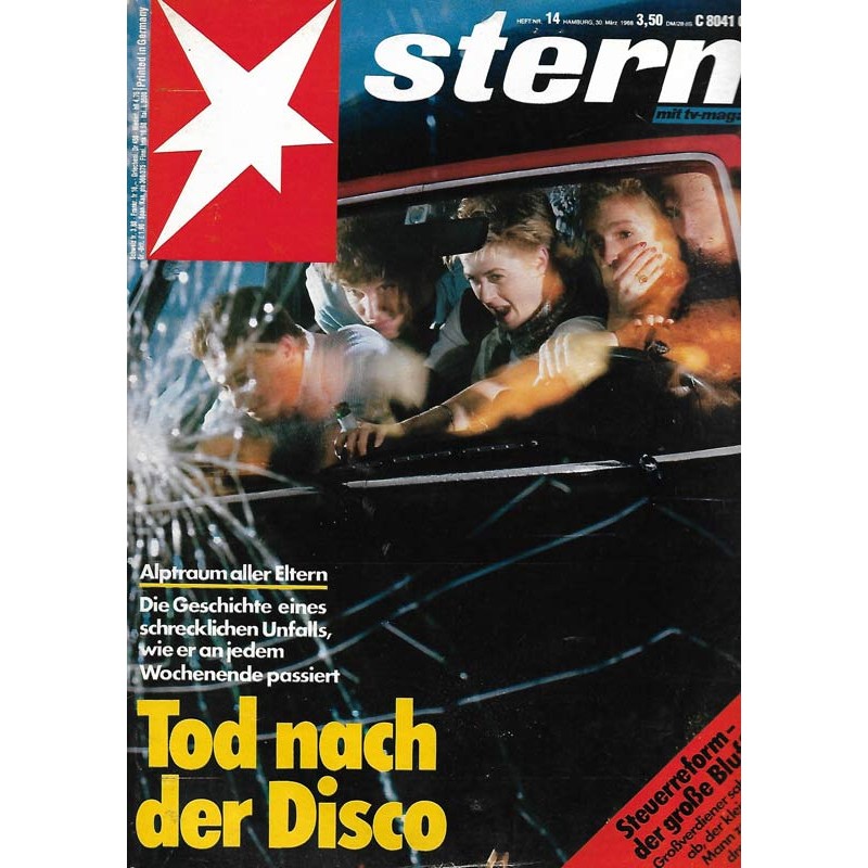 stern Heft Nr.14 / 30 März 1988 - Tod nach der Disco