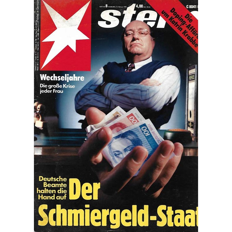 stern Heft Nr.8 / 13 Februar 1992 - Der Schmiergeld-Staat