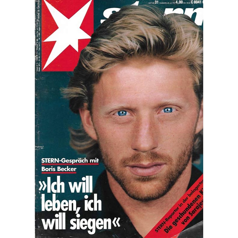 stern Heft Nr.31 / 23 Juli 1992 - Boris Becker Gespräch