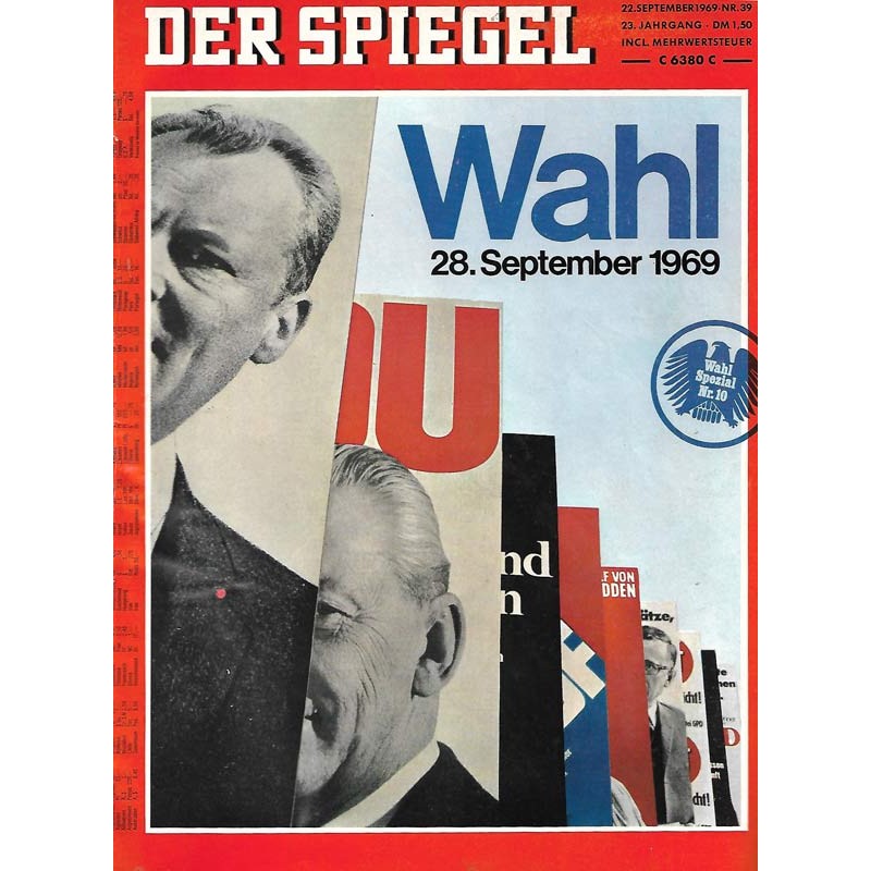 Der Spiegel Nr.39 / 22 September 1969 - Wahl