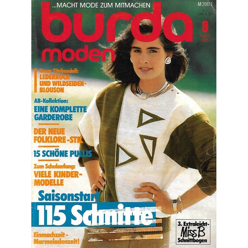 burda Moden 8/August 1985 - AB Kollektion
