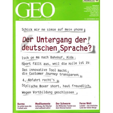 Geo Nr. 11 / November 2012 - Der Untergang der deutschen Sprache