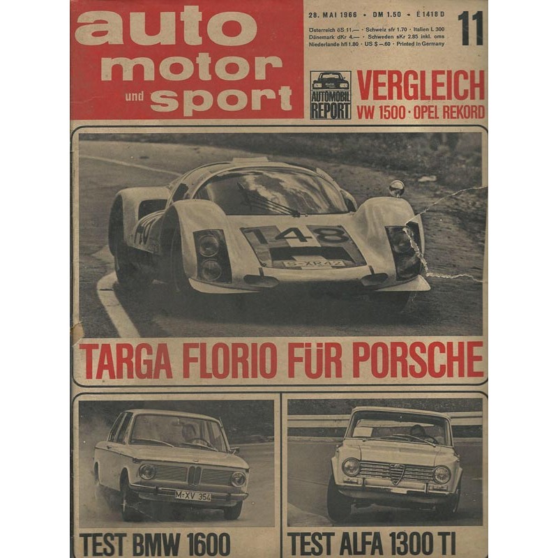 auto motor & sport Heft 11 / 28 Mai 1966 - Targa Florio für Porsche