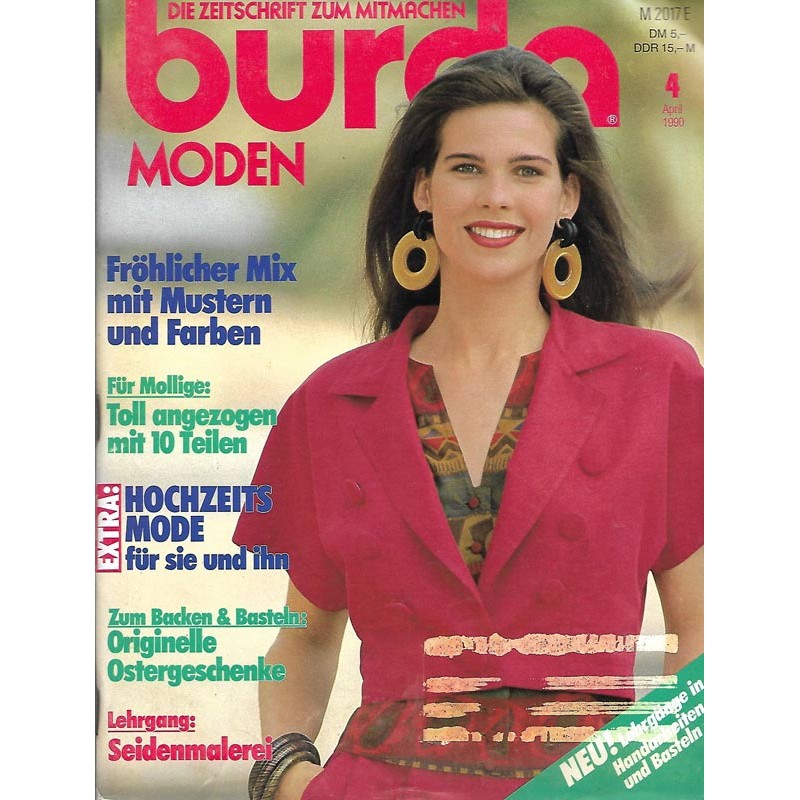 burda Moden 4/April 1990 - Fröhlicher Mix mit Mustern & Farben
