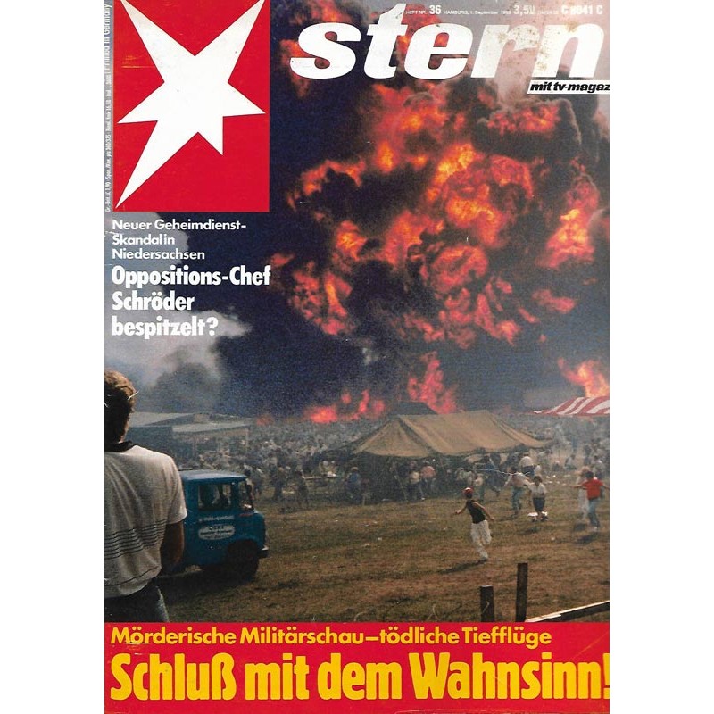stern Heft Nr.36 / 1 September 1988 - Schluß mit dem Wahnsinn!