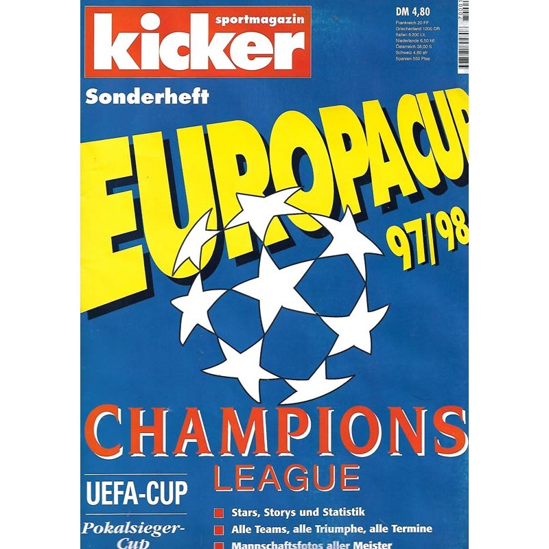 Kicker Europacup 97/98 - Champions League