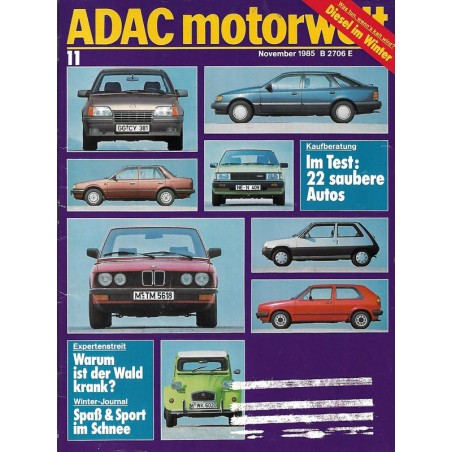 ADAC Motorwelt Heft.11 / November 1985 - 22 saubere Autos