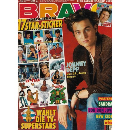 BRAVO Nr.48 / 22 November 1990 - Johnny Depp aus 21, Jump Street