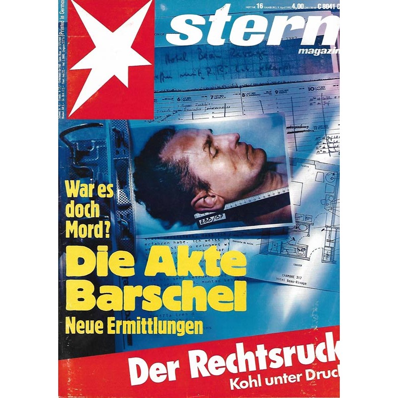 stern Heft Nr.16 / 9 April 1992 - Die Akte Barschel