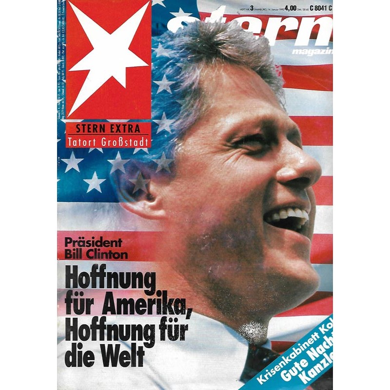 stern Heft Nr.3 / 14 Januar 1993 - Präsident Bill Clinton