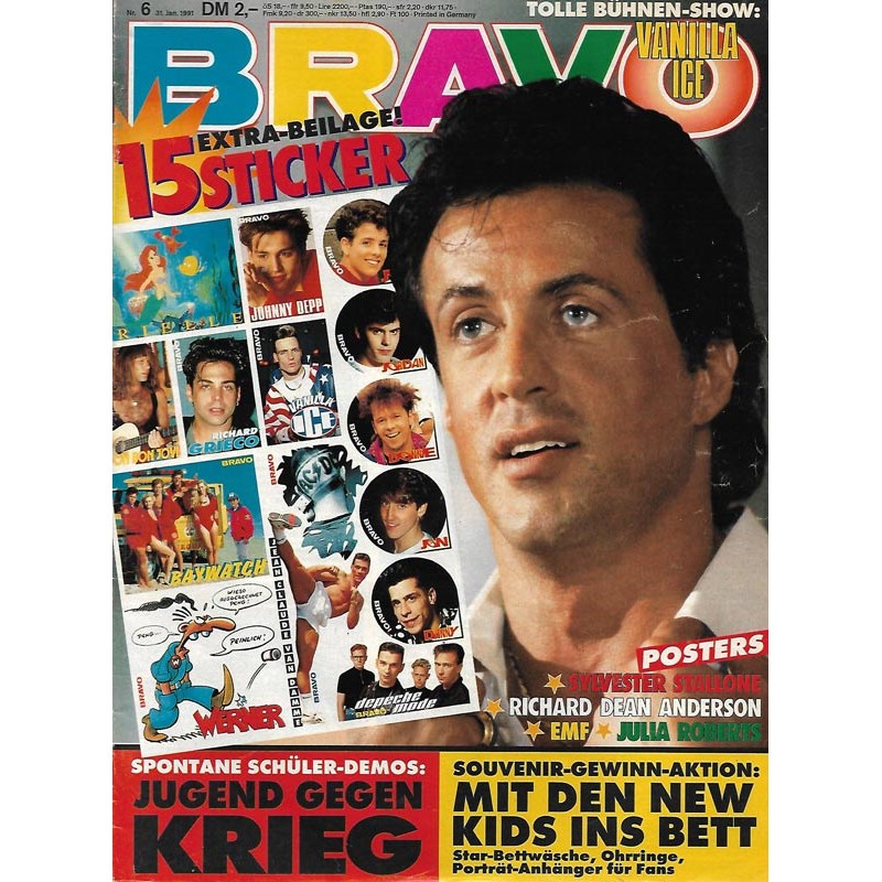 BRAVO Nr.6 / 31 Januar 1991 - Sylvester Stallone