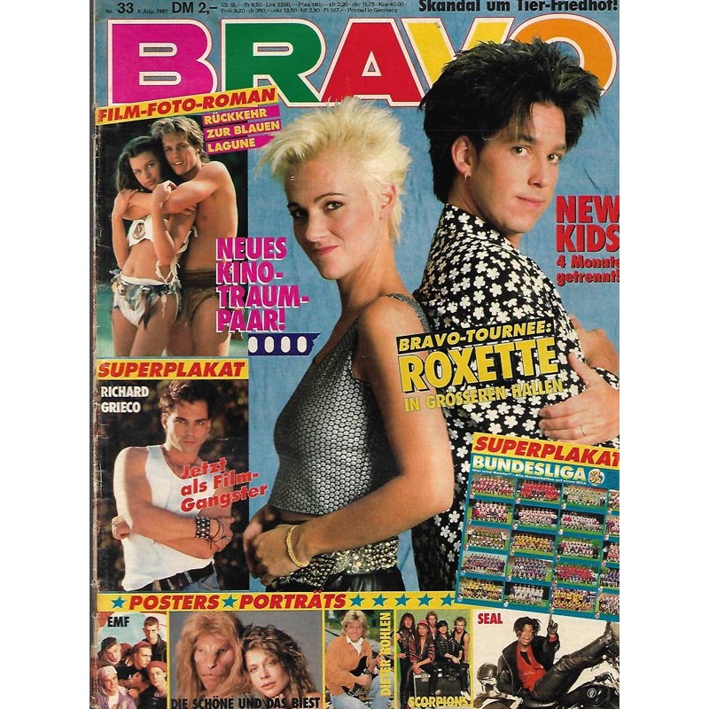 BRAVO Nr.33 / 8 August 1991 - Roxette in grösseren Hallen