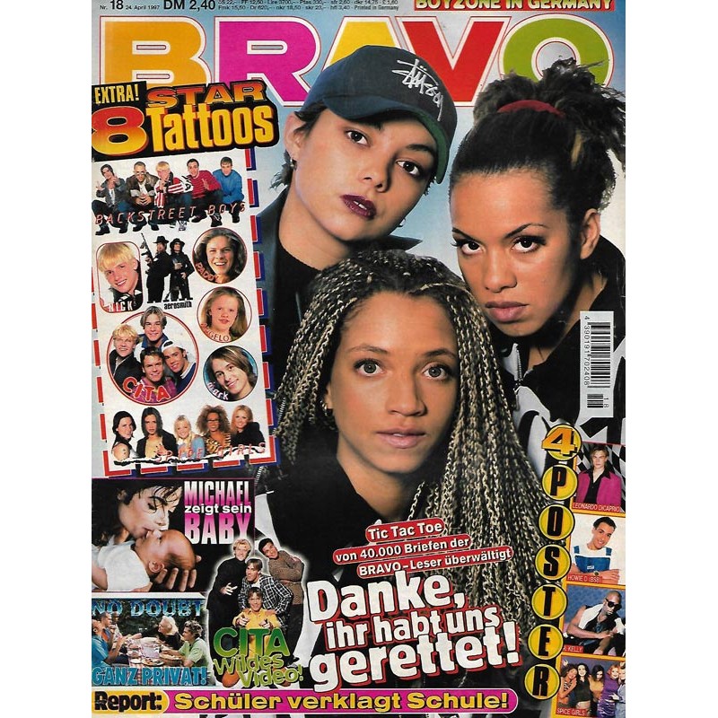BRAVO Nr.18 / 24 April 1997 - Tic Tac Toe: Danke