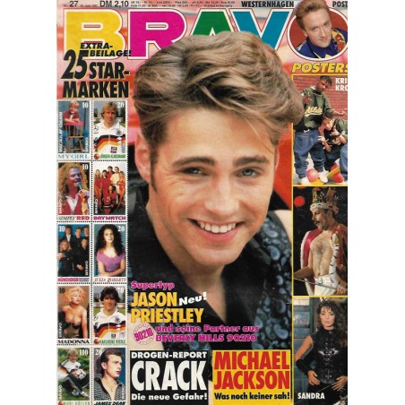BRAVO Nr.27 / 25 Juni 1992 - Supertyp Jason Priestley