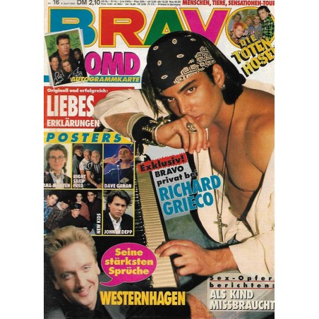 BRAVO Nr.16 / 9 April 1992 - Richard Grieco exklusiv