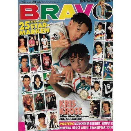 BRAVO Nr.23 / 27 Mai 1992 - Kris Kross die neue Hit Sensation