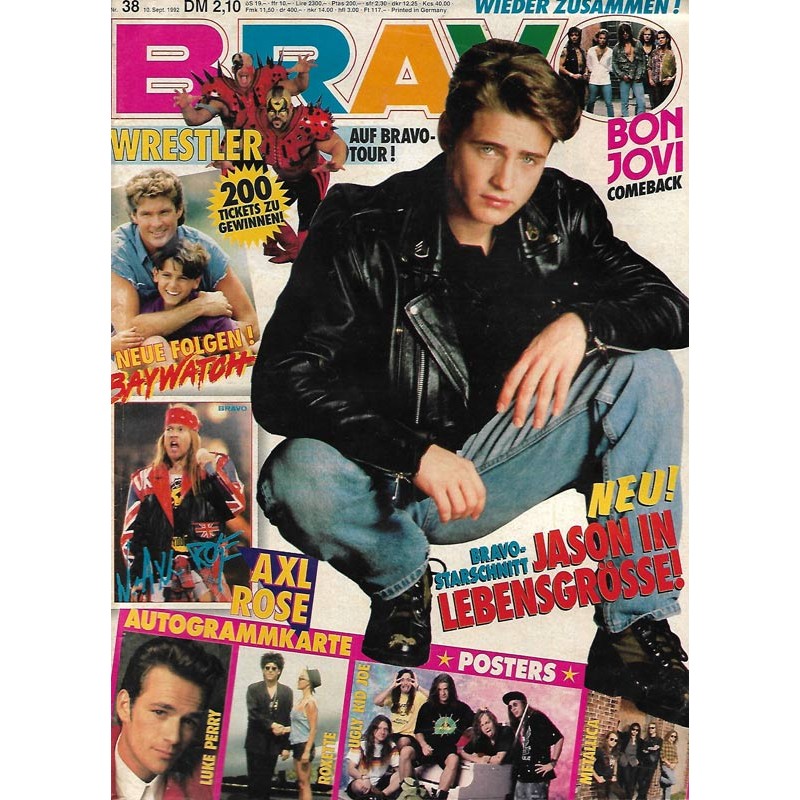 BRAVO Nr.38 / 10 September 1992 - Jason in Lebensgröße
