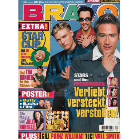 BRAVO Nr.29 / 15 Juli 1999 - Stars und ihre Freundinnen