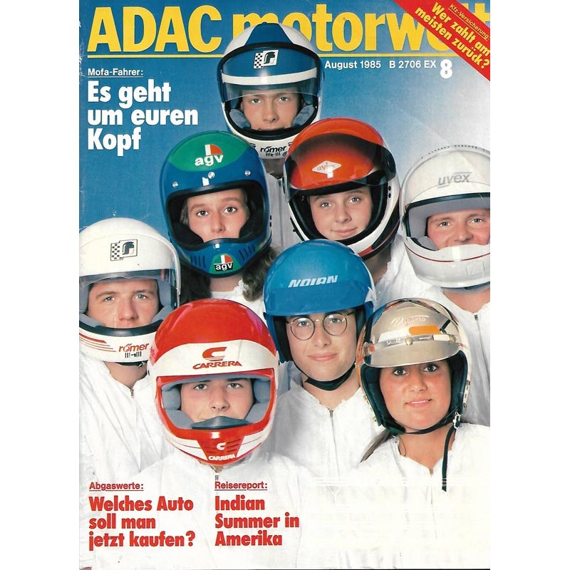 ADAC Motorwelt Heft.8 / August 1985 - Mofa Fahrer