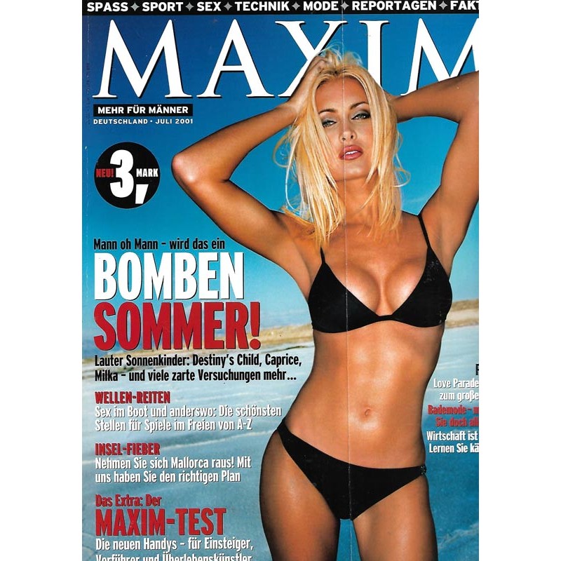 MAXIM Juli 2001 - Caprice / Bomben Sommer!