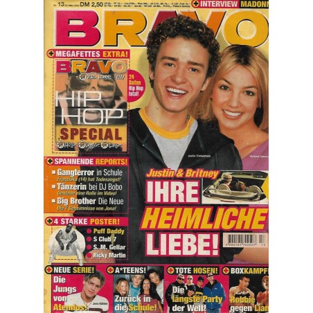 BRAVO Nr.13 / 22 März 2000 - Justin & Britney Liebe!