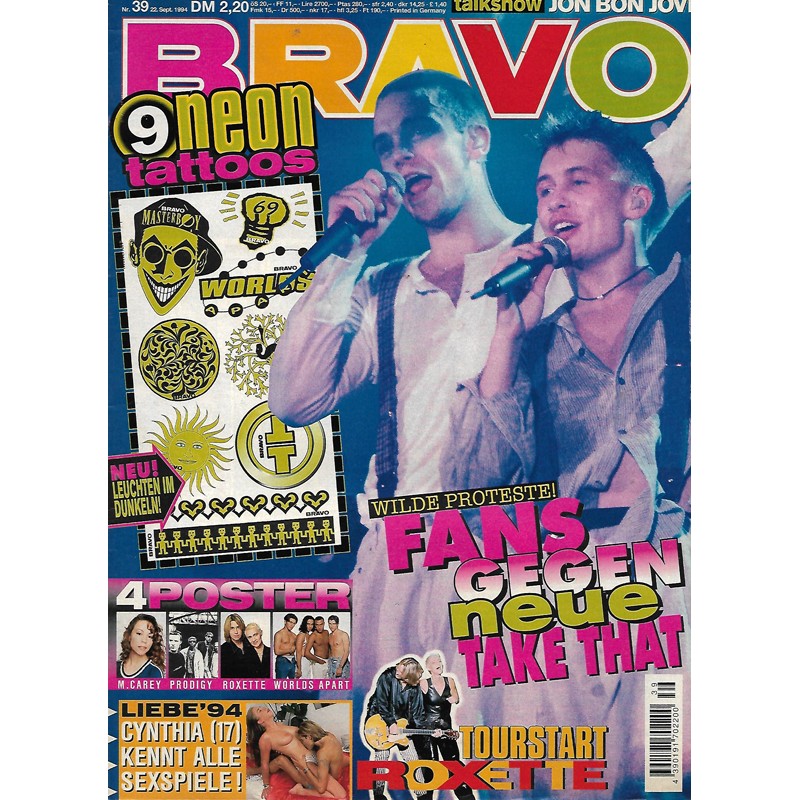 BRAVO Nr.39 / 22 September 1994 - Fans gegen neue Take That