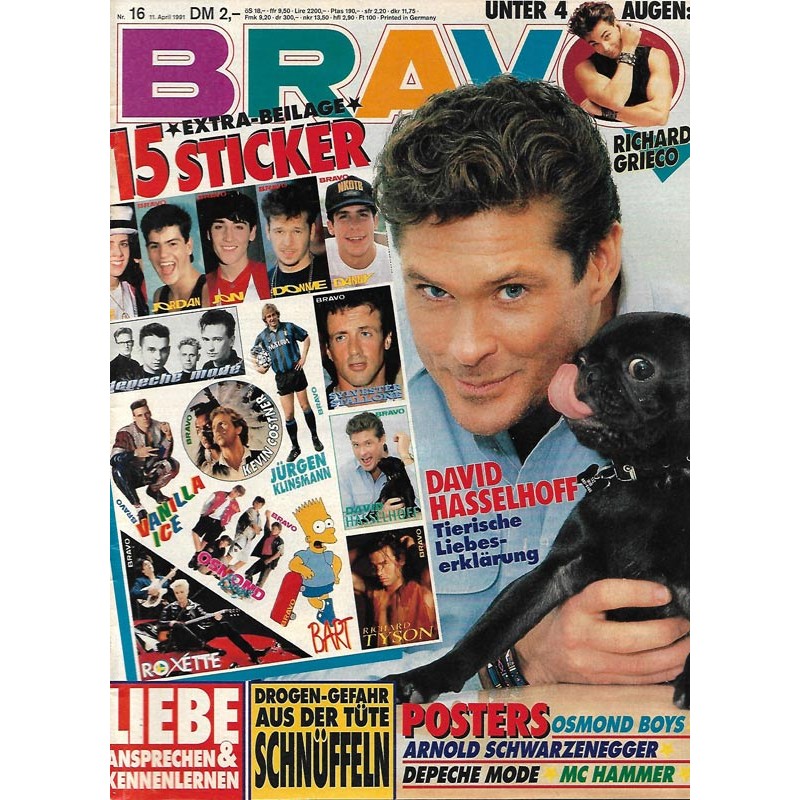 BRAVO Nr.16 / 11 April 1991 - David Hasselhoff