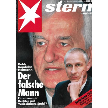 stern Heft Nr.39 / 23 September 1993 - Der falsche Mann