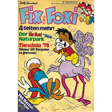 Fix und Foxi 26 Jahrg. Band 42 / 1978 - Tierschutz 78