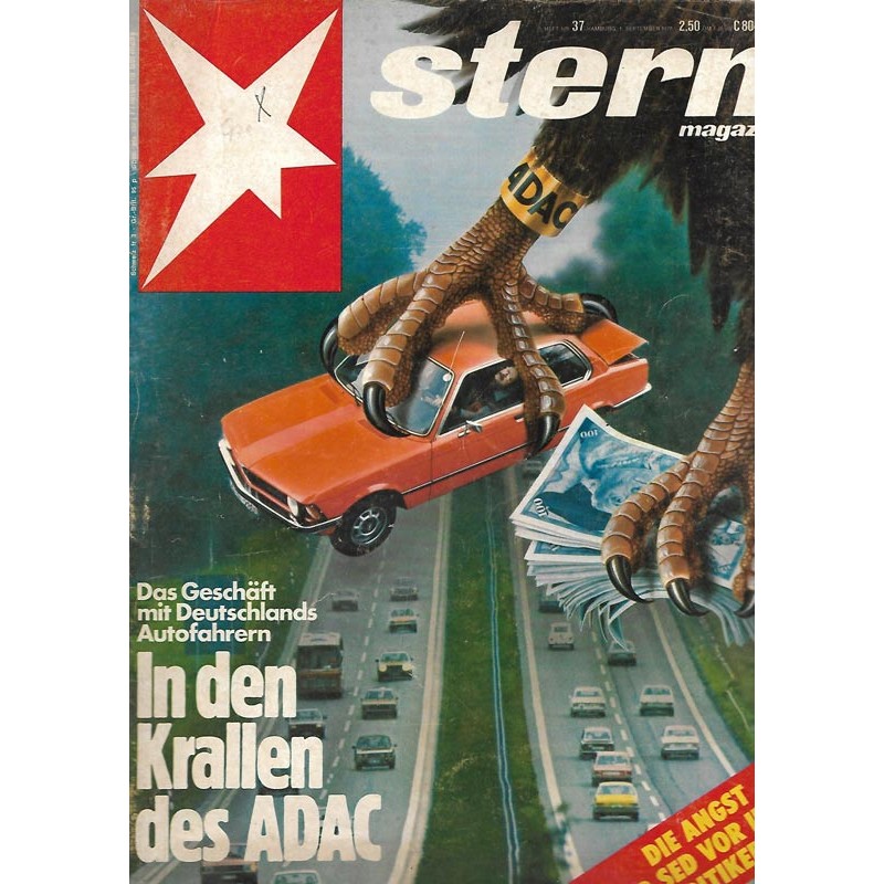stern Heft Nr.37 / 1 September 1977 - In den Krallen des ADAC