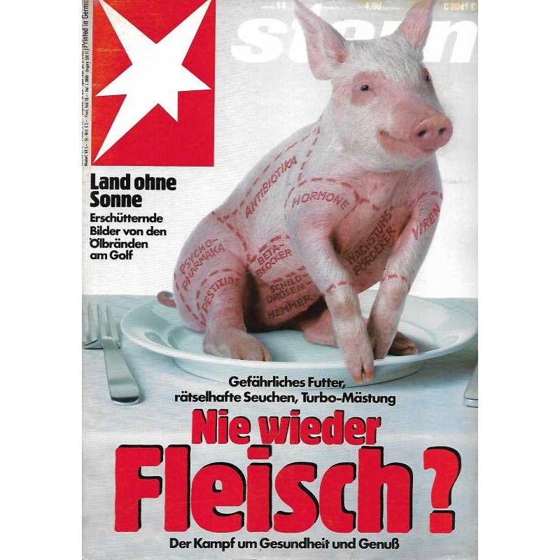 stern Heft Nr.14 / 27 März 1991 - Nie wieder Fleisch?