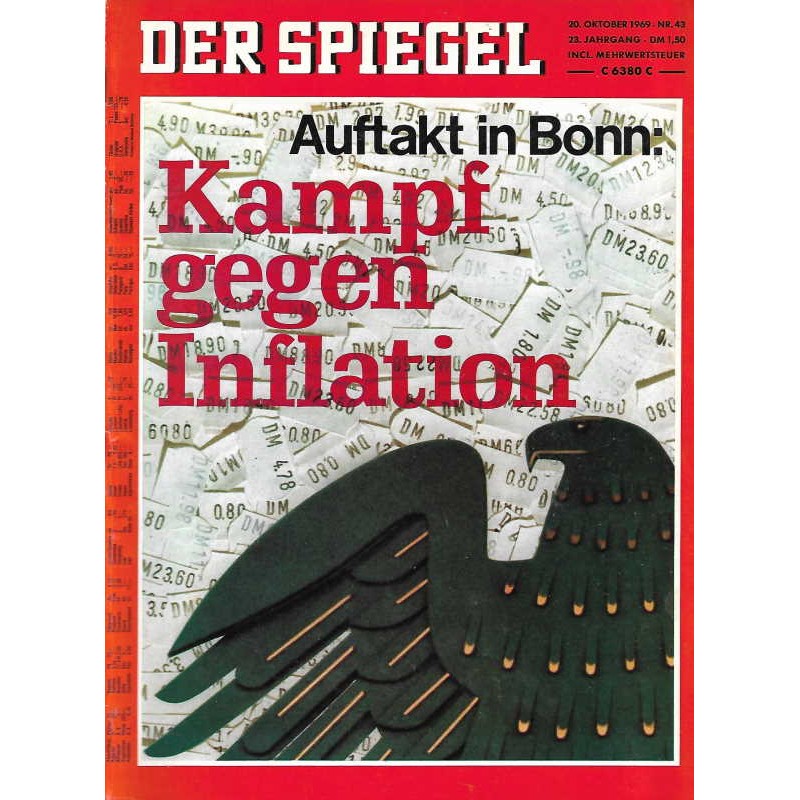 Der Spiegel Nr.43 / 20 Oktober 1969 - Kampf gegen Inflation