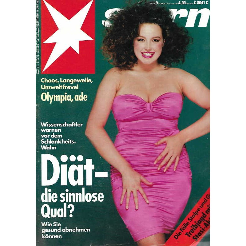 stern Heft Nr.9 / 20 Februar 1992 - Diät, die sinnlose Qual?