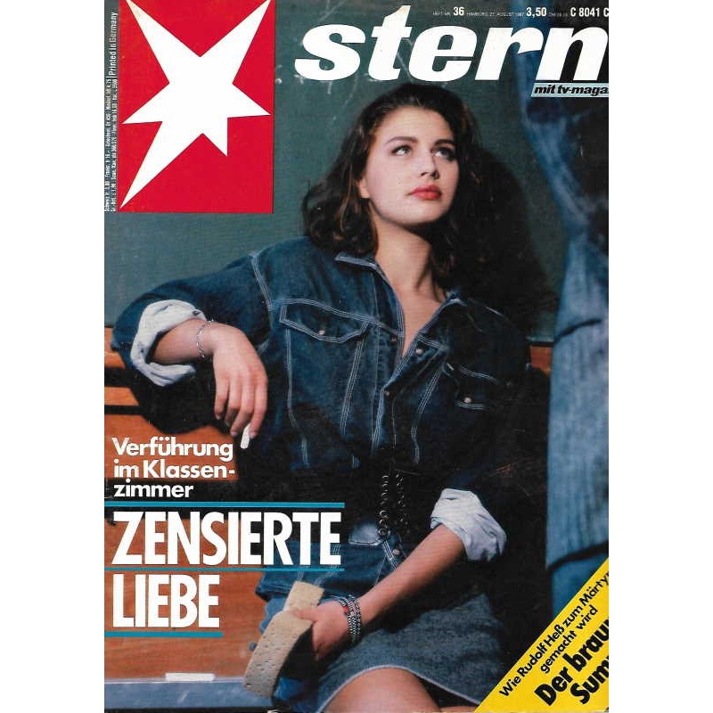 stern Heft Nr.36 / 27 August 1987 - Zensierte Liebe