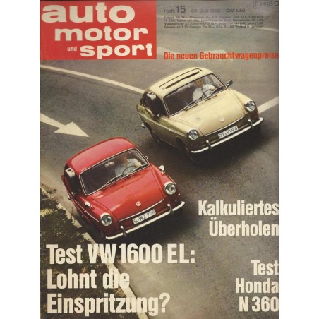 auto motor & sport Heft 15 / 20 Juli 1968 - Test VW 1600 EL