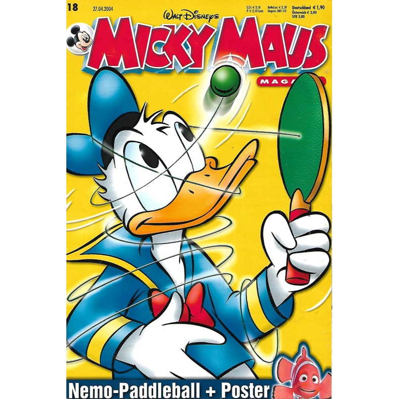 Micky Maus Nr. 18 / 27 April 2004 - Nemo-Paddelball