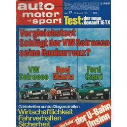 auto motor & sport Heft 17 / 17 August 1974 - VW Scirocco