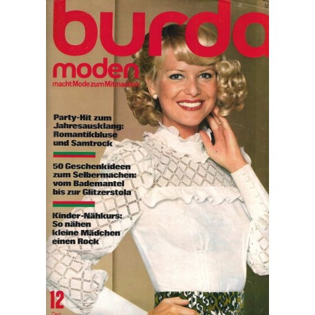 burda Moden 12/Dezember 1974 - Romantikbluse & Samtrock