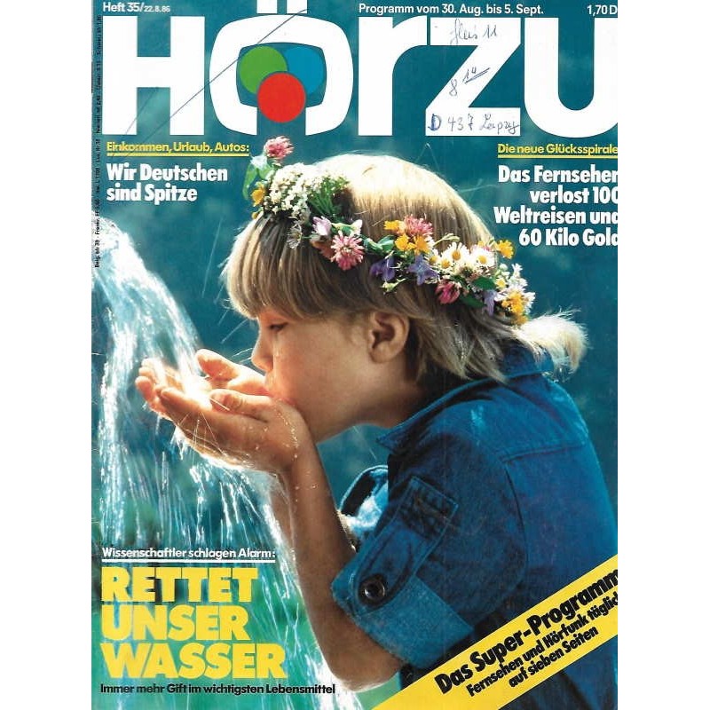 HÖRZU 35 / 30 Aug. bis 5 Sep. 1986 - Rettet unser Wasser